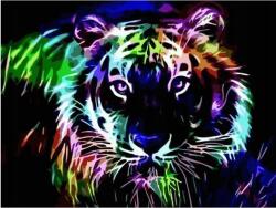 NORIMPEX - Puzzle Tablou Diamant: Tigru neon 30x40cm - 1 - 39 piese