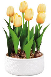 AdTrend Lalele artificiale galbene in ghiveci ceramica alba 18, 5 x 32 cm (74878D)