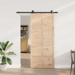 vidaXL Преплъзваща се врата 80 x 208 см Масивна борова дървесина (3445644)