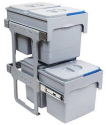 EKOTECH - Beépíthető hulladékgyűjtő TANDEM SHORT 40 - 2x15+2x12 liter (91254100) - ellecishop