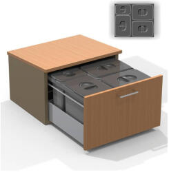 EKOTECH - Beépíthető hulladékgyűjtő JAZZ 60 - 3x12 liter+1x5 liter (93004162602) - ellecishop