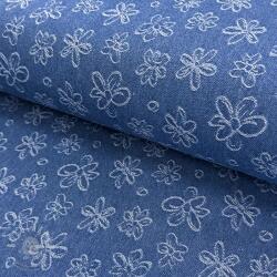  JEANS DENIM JACQUARD Flower dark jeans