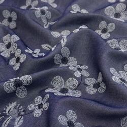  Pamutvászon JEANS Chambre LUXURY JACQUARD Flowers dark blue