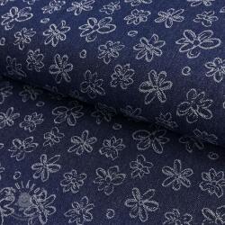  JEANS DENIM JACQUARD Flower dark blue