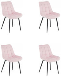 FDY Set 4 Scaune Bucatarie/Dining Joy Roz Deschis, Catifea