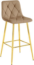 FDY Scaun Bar Fido Catifea Maro Picioare Metalice Finisaj Auriu