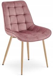 FDY Scaun Bucatarie/Dining Joy Roz Catifea, Picioare Metalice, Finisaj Lemn