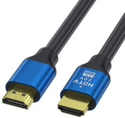 Ezone Nagy sebességű HDMI kábel 2.0v, 4K, 60Hz, 1.5 méter, kompatibilis Apple TV, Samsung QLED TV, 3D-Xbox, PS4, fekete-kék