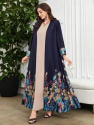 Shein Sötétkék Ruha Maxi Virágmintás Hosszú Ujjú Shein 44