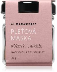 Almara Soap Face Pink Clay & Rose masca calmanta pentru fata pentru piele foarte uscata si sensibila 20 g Masca de fata