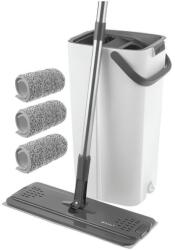 Ruhhy 27231 Kétkamrás felmosórongy 8, 5 l, 3× kendő, fehér-szürke