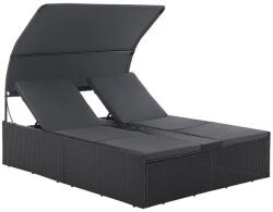 Juskys Syros kerti rattan ágy - fekete (51551)