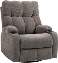 HOMCOM Fotoliu relax cu suport pentru picioare, fotoliu de odihnă, rotativ, până la 150 kg, cadru din oțel, 88x96x108cm, maro deschis | Aosom Romania (839-974V00LR)