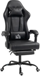HomCom Scaun de gaming ergonomic, fotoliu gamer cu suport lombar masaj, spătar înclinat, înălțime reglabilă, negru | Aosom Romania (921-977V00BK)
