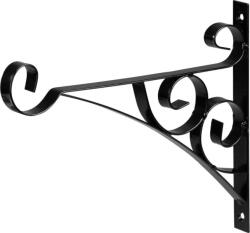Strend Pro Virágtartó konzol, Strend Pro Garden, fekete, 25 × 30 cm, acél, falra csavarozható (TC2173654)
