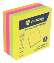 Victoria Office Blocnotes autoadeziv, 75x75 mm, 400 de coli, VICTORIA OFFICE, neon, 400 de coli