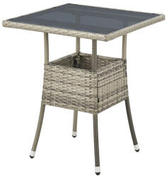 Juskys Masă pătrată din ratan Yoro 60 cm - gri