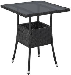 Juskys Masă pătrată din ratan Yoro 60 cm - negru