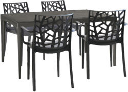 Leziter Set mobilier de grădină Odini 4+1 cotiere grafit (LBIODIGR_LBITRIKGR_4)