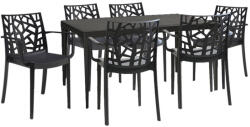 Leziter Set mobilier de grădină Odini 6+1 cotiere grafit (LBIODIGR_LBITRIKGR_6)