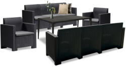 Leziter Set de mobilier de grădină Nero III cu 8 locuri, grafit (LBIODIGR_LBINSZ-GRA_2_LBIN3K-GRA_2)
