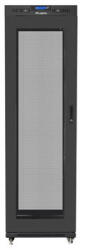 Lanberg 19" szabadon álló rack szekrény 42U/600X800 perforált ajtó, lapraszerelt, LCD kijelző, fekete V2 (FF01-6842-23BL) - wincity