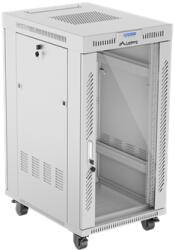 Lanberg 19" szabadon álló rack szekrény 22U/600X800 üvegajtó, lapraszerelt, LCD kijelző, szürke V2 (FF01-6822-12SL) - wincity