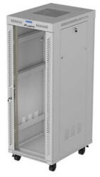 Lanberg 19" szabadon álló rack szekrény 32U/600X800 üvegajtó, lapraszerelt, LCD kijelző, szürke V2 (FF01-6832-12SL) - wincity