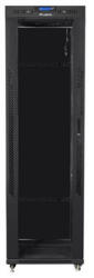 Lanberg 19" szabadon álló rack szekrény 42U/600X800 üvegajtó, lapraszerelt, LCD kijelző, fekete V2 (FF01-6842-12BL) - wincity