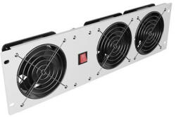 Lanberg 19" 3U függőleges ventilátor panel, 3x ventilátor, 230V, szürke (AK-1506-S) - wincity