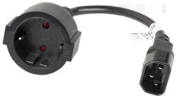 Lanberg IEC 320 C14 apa - SCHUKO anya átalakító 20 cm - Fekete (CA-C14E-10CC-0018-BK)