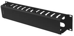 Lanberg 19" 2U kábelrendező levehető fedéllel, átvezető nyílással, fekete (AK-1705-B) - wincity