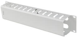 Lanberg 19" 2U kábelrendező levehető fedéllel, átvezető nyílással, szürke (AK-1705-S) - wincity