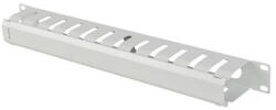 Lanberg 19" 1U kábelrendező levehető fedéllel, átvezető nyílással, szürke (AK-1704-S) - wincity