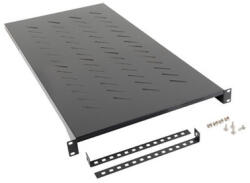 Lanberg 19" fix polc/tálca 1200mm, fekete, 1U/483x910mm, 25kg maximum terhelhetőség, 4 ponton függeszthető (AK-1013-B) - wincity