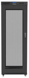 Lanberg 19" szabadon álló rack szekrény 27U/800X1200 lapraszerelt perforált ajtó, LCD kijelző, fekete (FF01-8227-23BL) - wincity