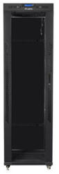 Lanberg 19" szabadon álló rack szekrény 42U/600X600 üvegajtó, lapraszerelt, LCD kijelző, fekete V2 (FF01-6642-12BL) - wincity