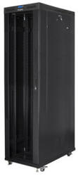 Lanberg 19" szabadon álló rack szekrény 47U/800X1200 üvegajtó, lapraszerelt, LCD kijelző, fekete V2 (FF01-8247-12BL) - wincity