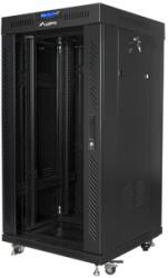 Lanberg 19" szabadon álló rack szekrény 22U/600X600 üvegajtó, lapraszerelt, LCD kijelző, fekete V2 (FF01-6622-12BL) - wincity