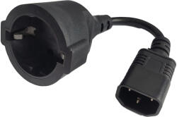 Spacer CABLU alimentare Spacer adaptor intrare C14 (tata) la iesire Schuko (mama), 10A, 0.15m lungime, negru, "SPPW-C14-SCHK-10A-0.15" (timbru verde 0.18 lei) (SPPW-C14-SCHK-10A-0.15)