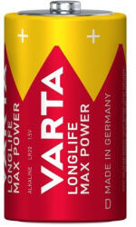 VARTA LONGLIFE Max Power Alkaline LR20/2 4720 1, 5V tartós D góliát elem (Varta-Longlife-Max-Power-LR20-2-4720)
