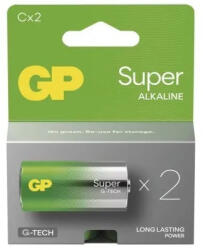 GP Batteries SUPER Alkaline LR14/2C G-TECH B01312 1, 5V tartós C baby elem (GP-Super-LR14-2C-B01312)