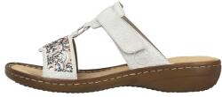 RIEKER Papuci dama, Rieker, 608K2-40-Argintiu, casual, piele ecologica, cu talpa joasa, argintiu (Marime: 38)