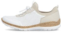 RIEKER Pantofi dama, Rieker, N4286-80-Alb, casual, piele ecologica, cu talpa joasa, alb (Marime: 36)