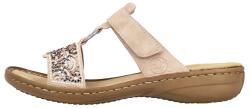 RIEKER Papuci dama, Rieker, 608K2-31-Roz, casual, piele ecologica, cu talpa joasa, roz (Marime: 41)