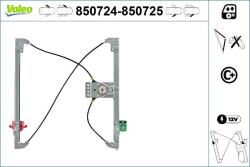 Valeo Actionare electrica geam Valeo 850724 - compatibil Peugeot, Citroën, Fiat (VALEO850724)