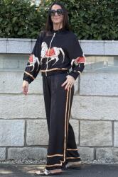 FashionLand COMPLEU DIN VASCOZA SI MATASE BOMBER BLACK BEAUTY TALIE UNICA Negru