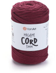  MACRAME CORD zsinór fonal, 3mm - Borvörös - 781