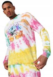 Boohooman Férfi Pulóver Tie Dye Nyomott Mintával Hosszú Ujjú L Z3A