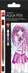 Marabu Aqua Pen Graphix akvarellfilc szett - "MA KE MANGA", 6 db